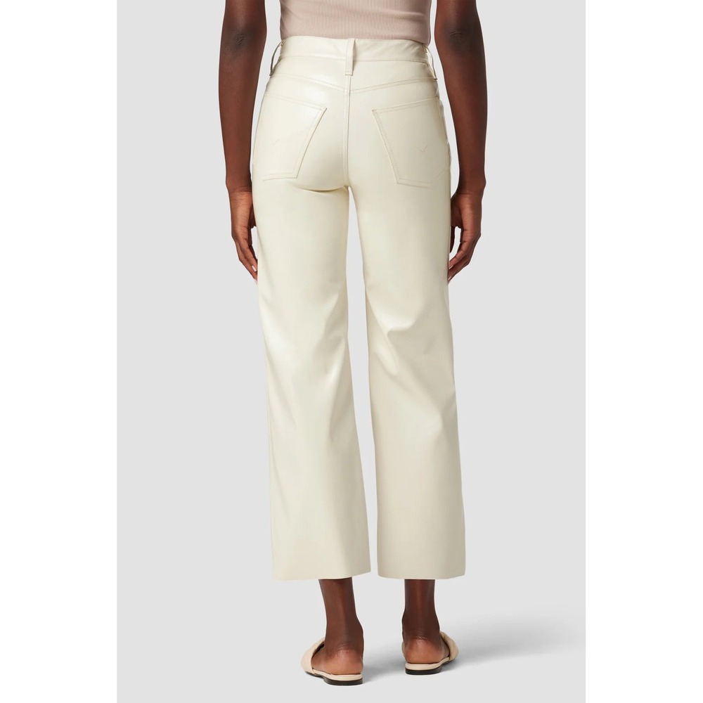 HUDSON Rosie High Rise Patent Egret Faux Leather Cropped Wide‎ Leg Pants Size 27 - Picture 2 of 13